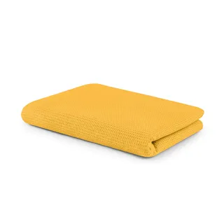 Setex Waffelpiqué Kuscheldecke, Vielseitige Decke aus 100% Baumwolle, Geeignet als Tagesdecke, Sommerdecke, Outdoordecke und mehr, 150 x 200 cm, Gelb,