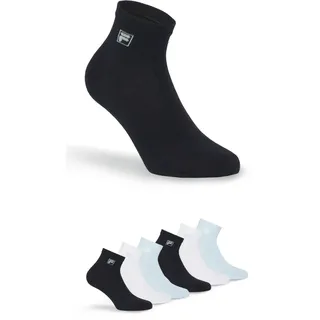 Kurzsocken FILA "UNISEX QUARTER PLAIN SOCKS", Damen, Gr. 39-42, blau (sky), Materialmix, unifarben, normal, Socken Kurzsocken, mit Logo-Schriftzug