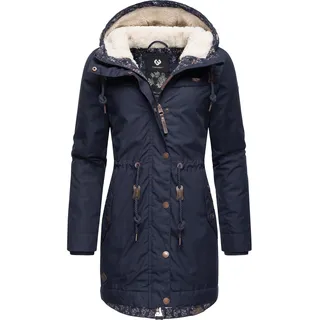 Ragwear Winterjacke YM-Canny mit Kapuze stylischer Damen Kurzmantel Parka mit Kapuze, blau