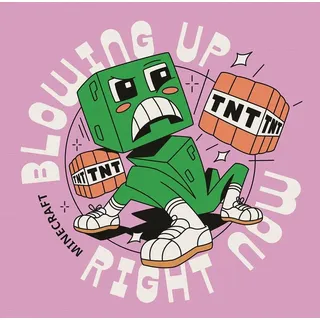 Minecraft - Leinwanddruck "Blowing Up Right Now" PM11098 (Einheitsgröße) (Grün/Weiß/Orange) - Grün