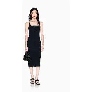 A|X Armani Exchange für Damen. XW002056AF21295UC001 Schwarzes Bodycon-Kleid (M), Lässig, Polyamid, Ärmellos / Hosenträger