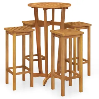 vidaXL 5-tlg. Gartenbar-Set Massivholz Akazie - Braun
