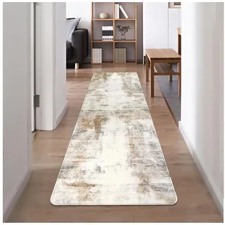 Famibay Teppich Läufer Flur Küche rutschfest 65 x240cm Beige