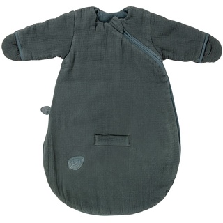 Nattou Babyschlafsack für Herbst und Winter aus 100 % Baumwolle (Musselin), Mit Fäustlingen, TOG 2, Ca. 60 cm, Luna und Axel, Grün