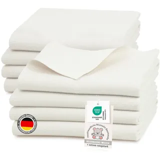 Zollner Spucktücher, 8er-Set, 80x80 cm, 100% Baumwolle, Weiß , Textil , 80x80 cm , Oeko-Tex® Standard 100 , Pflegen, Babypflegeprodukte
