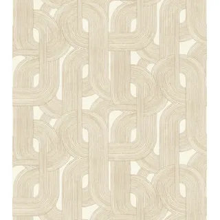 Rasch Tapeten 868111 - Vliestapete mit grafischem Muster in Gold und Weiß aus der Kollektion Symphony - 10,05 m x 0,53 m (LxB)