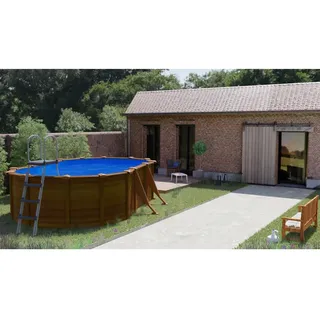 Gre Pool-Set oval 500 x 300 x 120 cm inkl. Filterpumpe und Poolleiter