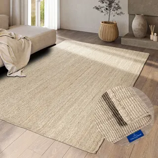 Villeroy & Boch Teppich »Rosalie Juteteppich« rechteckig 10 mm Höhe Läufer, 100% Jute, Natur, Wohnzimmer, Esszimmer, Schlafzimmer, GRS, weiß