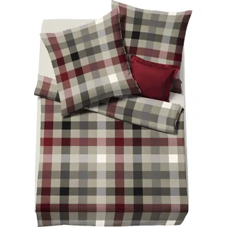 FLEURESSE Lech 3742 Kariert Rot 240 x 220 cm + 2 x 80 x 80 cm