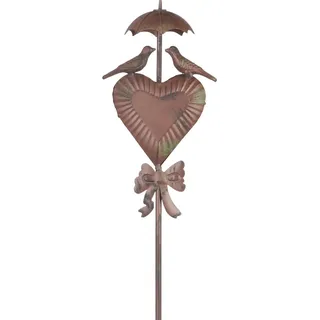 Moritz Gartenstecker Metall Herz mit Vogelpaar 9 x 16 x 94 cm Gartenstecker Gartendeko Gartenfigur Tierfigur Deko
