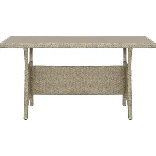 vidaXL Gartentisch Grau 120x70x66 cm Poly Rattan - Grau