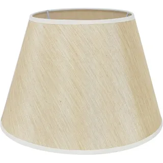 DULEE 6.3 Zoll Lampenschirm E27 E14 Glühbirne Schraube Handgefertigter Stoff Tischlampenschirm für Stehlampe, Tischlampe, Nachttischlampe (Oben) 12cm x (Höhe)15cm x (Unten)16cm,Beige