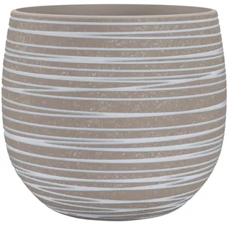 Artevasi Dóris Topf, Blumentopf, dekorativer Topf, Einzigartige Textur, Handgemachte Keramik, Creme, 16cm