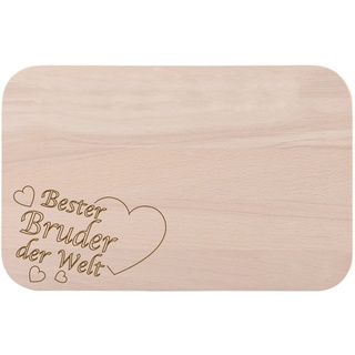 Frühstücksbrettchen/Frühstücksbrett mit Gravur"Bester Bruder der Welt" als Geschenk - aus Holz - Geschenkidee ideal zum Geburtstag oder zu Weihnachten