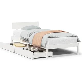 vidaXL Massivholzbett ohne Matratze Weiß 100x200 cm Kiefernholz - Weiß