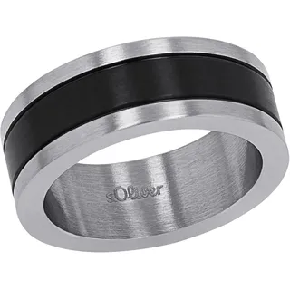 s.Oliver Ring für Herren, Edelstahl IP schwarz, Größe: 66/21