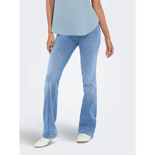 Bootcut-Jeans ONLY "ONLPOWER MID WAIST PUSH UP FLARED DNM", Damen, Gr. XS, Länge 32, special bright blau denim, Denim/Jeans, Obermaterial: 92% Baumwolle, 6% Polyester, 2% Elasthan, unifarben, ausgestellt lang, Jeans Bootcut-Jeans, elastischer Denim