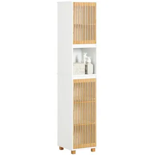 SoBuy Hochschrank 33 x 165 x 33 cm Weiß Holz