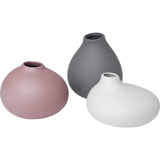 BLOMUS Dekovase »NONA, aus Porzellan, unglasiert« Vase in 3 unterschiedlichen und außergewöhnlichen Formen, grau