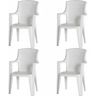 PROGARDEN Eden Gartensessel 55 x 46 x 91 cm weiß 4er Set