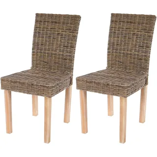 MCW Esszimmerstuhl Rattan braun 2er-Set