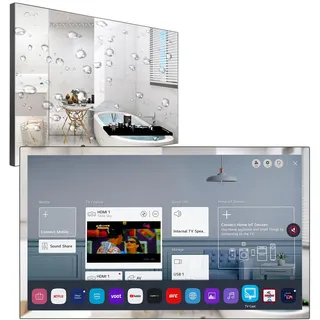 Soulaca 28 Zoll 4K UHD Smart TV für Badezimmer, Digital/Analog-Tuner, Mirror Panel, Magic Remote, wasserdicht, Netflix, integrierte Lautsprecher,2026 Modell