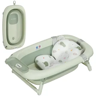 Aiyaplay 2Er -Set Babybadewanne, faltbar Baby Bathtub mit Gestell, rutschfest Babywanne , Kunststoff , 53x86 cm , Pflegen, Baden, Babybadewannen