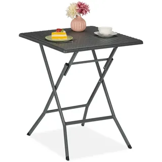 Relaxdays Gartentisch klappbar 62 x 62 x 73 cm Grau