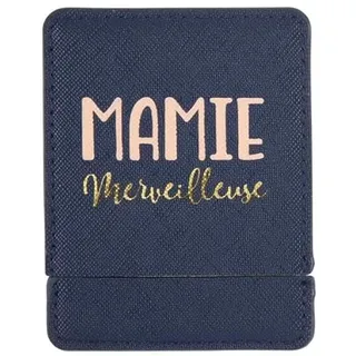 DRAEGER PARIS 1886 - Taschenspiegel Oma Wunderbar mit blauem Etui – quadratisch, kompakt 9 x 7 cm – ideal für Zuhause, Reisen – Geschenk zum Geburtstag, Weihnachten, Muttertag – Eleganz und