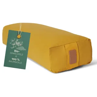 #DoYourYoga Yogabolster »Paravati« 67cm x 13cm | Gefüllt mit Bio-Dinkelspelz (KBA) oder Bio-Buchweizenschalen (KBA) | Yogakissen mit waschbarem Bezug | Sitzkissen & Zafukissen für Yin Yoga