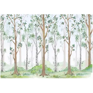 Wallarena Fototapete Kinderzimmer Wald Vliestapete Tapete 150x105 , Multicolor , Papier , Baum/Pflanze/Natur , Rechteckig , 150x105 cm , FSC 100% ,