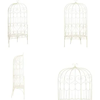 vidaXL Gartenbank 95 cm Eisen Antik Weiß - Gartenbank - Gartenbänke - Außenbank - Außenbänke - Weiß