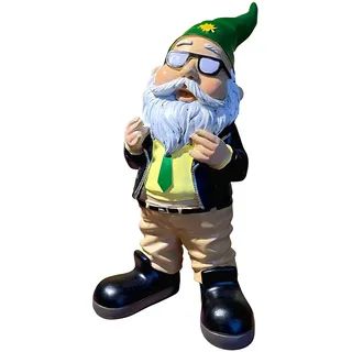 SEWAS Gartenzwerg Polizist in Retro Uniform Polizei Figur, handbemalt und wetterfest aus hochwertigem Kunstharz, Dekofigur Gartenfigur