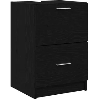 vidaXL Badezimmerschrank mit Tür Schwarz Eichen-Optik 40 x 37 x 59 cm - Schwarz
