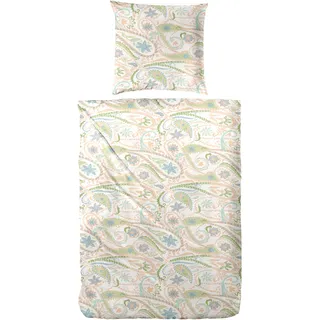 Primera Bettwäsche »Mako-Satin-Bettwäsche Pastel Paisley« 2 Stk. tlg. mit elegantem Blumen Muster, beige