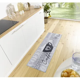 HANSE HOME I Like Espresso Küchenläufer 50 x 150 cm Grau/Schwarz/Weiß