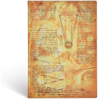 Paperblanks - Leonardos Skizzen Sonne & Mondlicht - Notizbuch Midi Flexi Liniert - 176 Seiten