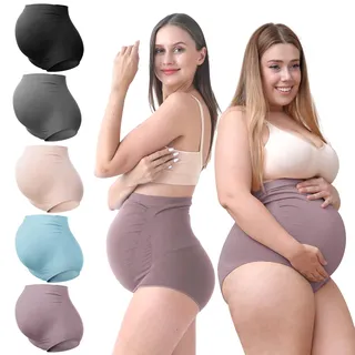 SUNNYBUY Umstandsunterwäsche Hohe Taille Nahtlos Weich & Dehnbar | Über dem Bauch, Sanfte Bauchabdeckung, Nahtlos unter Kleidern, Komfort Für die Schwangerschaft