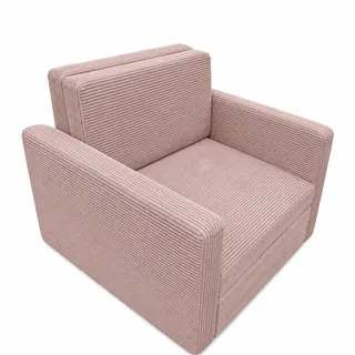 Sessel BETO - Schlafsessel Klappsessel mit Schlaffunktion – Cord Rosa - Rosa