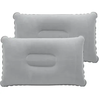 2 Stück Aufblasbares Kissen Strand,Portable Strandkissen Aufblasbar Luftkissen Strand Zubehör,Kopfkissen Für Reisekissen Campingkissen Camping Kissen Sitzkissen Outdoor Aufblasbare Cushion (Grau)