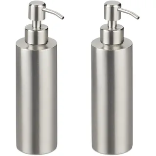 Relaxdays Seifenspender 300ml Silber