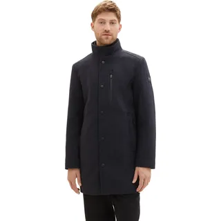 TOM TAILOR WOOL COAT 2 IN 1 Herren Wollmantel, Größe:XL, Farbe:Navy Blue Structure 24258 - Dunkelblau