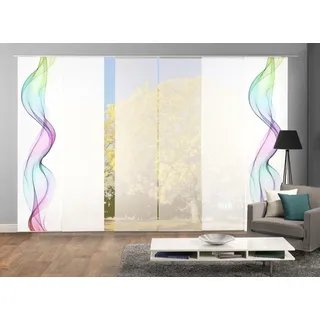 HOME WOHNIDEEN Schiebegardine Klettband 60 x 245 cm Bunt 6 Stk.
