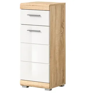 inn.furn Kommode weiß Hochglanz Eiche 37 cm