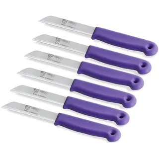 Küchenmesser Messer Set aus Solingen Gemüsemesser Kleines Obstmesser Made in Germany Schälmesser Allzweckmesser mit Scharfer und Präziser Klinge aus rostfreiem Edelstahl (6er Set, Lang/Gezahnt)