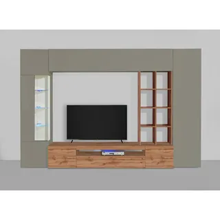 OTTO home Wohnwand »New Egypt, Anbauwand, Medienwand, Wohnzimmerwand« Set, 2 Klappen,2 kleine Türen,2 große Türen, 5 Stk. tlg., braun