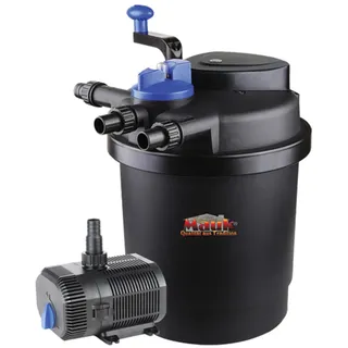 Mauk Teichdruckfilter Komplettset | 11 W UVC Klärer mit Spin Clean | inkl. Pumpe & Bachlauf Funktion | 6000 Liter