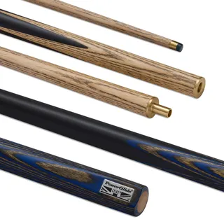 Powerglide Exios Snookerqueue, handgespleißt, Esche, 540 g, Blau, 2 Stück