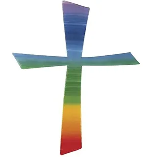 Rayher Wachsmotiv Kreuz Regenbogen 10,5 x 5,5 cm