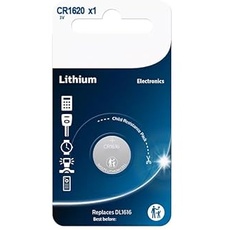 Knopfzelle/Lithium CR1620/00B, 1 Stück, für kleine Alltagsgeräte